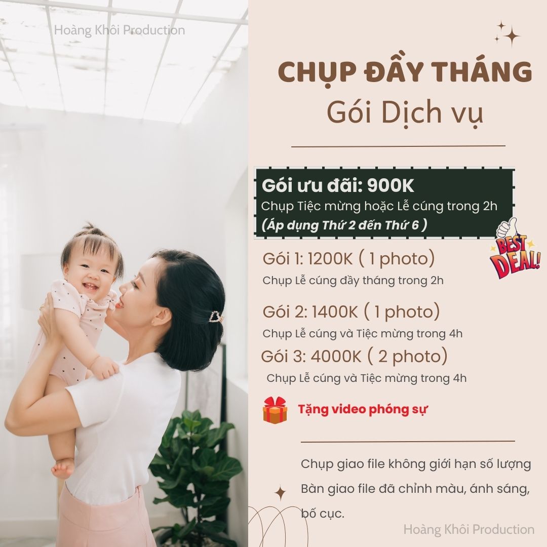 studio chụp hình đầy tháng cho bé